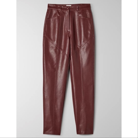 Artizia Wilfred Rebel Brown Vegan Leather Pants - Picture 1 of 5